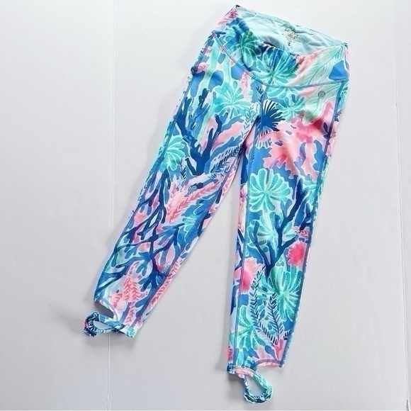 Lilly Pulitzer 21” Luxletic Gemma Weekender Cropped Legging Multi Jet Stream XS - Picture 1 of 8